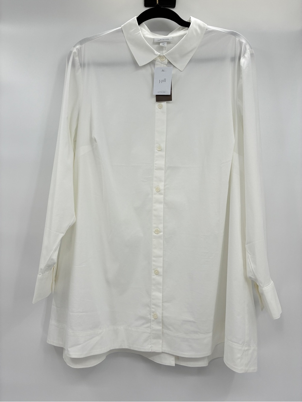 J Jill White Shirt Collection Button Up Long Blouse Top Size 1X NWT